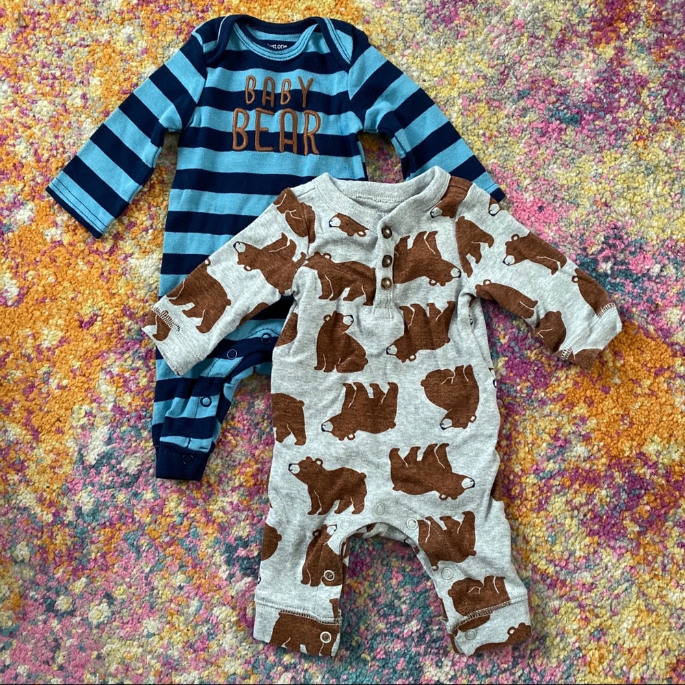 2 Just One You Long Sleeve NB One Piece Bodysuits